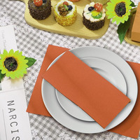 Serviettes de table jetables en lin terracotta doux, serviettes de toilette jetables pour invités