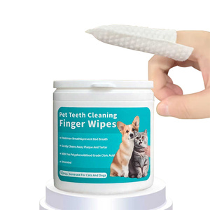 JF Dental Care Toallitas húmedas suaves para mascotas Toallitas para dedos para perros Cepillo de dientes Cuidado de limpieza para la higiene dental de mascotas - Product Image 1