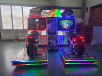 Simulateur de course automobile à monnayeur pour 2 joueurs, machine de jeu d'arcade vidéo de 55 pouces avec LED RGB pour centre de jeux intérieur