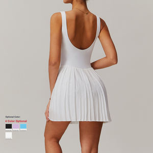 في الهواء الطلق تنفس الرياضة المرأة اليوغا اللياقة البدنية التنس تنورة وهمية قطعتين اللياقة البدنية مطوي تنورة اللباس الرياضي مع جيوب - Product Image 2