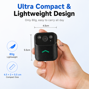 Caméra corporelle portable 2K 64 Go avec vision nocturne et écran tactile pour la sécurité, la livraison et les travaux – Enregistreur vidéo espion - Product Image 2