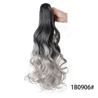Perruque synthétique ondulée pour femme avec pince à cheveux, pour queue de cheval haute, cheveux longs, grandes ondulations, fibre haute température