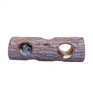 Recording Mimicry Products Silent Cat Hitting 5-Holed Natural Set Chew Tunnel Chewing Bridge House Wooden Hamster Toys