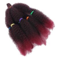 Cheveux synthétiques doux pré-étirés Yaki Afro Kinky Twist Marley pour tresses avec double trame machine