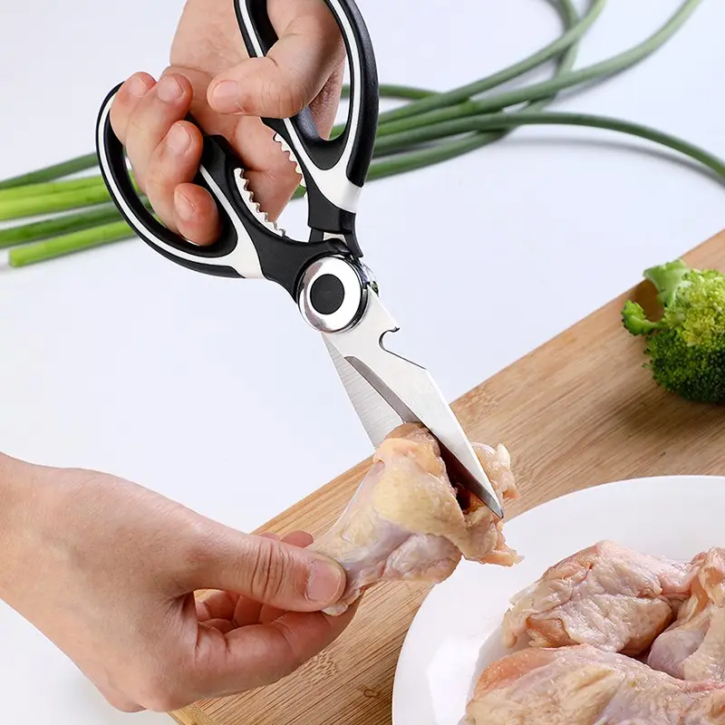 Stainless steel kitchen scissors bird cutting vegetable meat chicken bone fish beer opener professional multipurpose scissors