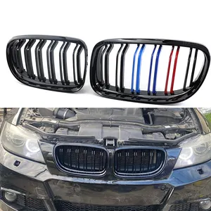 Front Kidney Grille M Color 2 Line Double Slat Car Grill Car Accessories For BMW 3 Series E90 E91 2009 2010 2011 2012