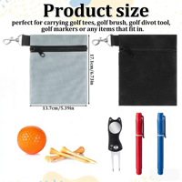Organisateur d'accessoires de golf imperméable pour tees, balles, sac à balles de golf, sac à tees de golf, pochette zippée avec clip en métal