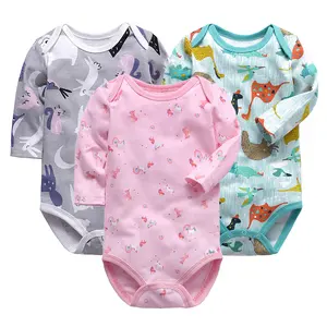 Pyjamas en coton biologique à manches longues pour enfants, couleur unie, barboteuse pour bébé, grenouillère pour bébé