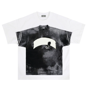 Oversized Men's T-Shirts 100% Cotton Custom Front Logo Digital Printing O-Neck Casual Style Short Sleeve Breathable Regular - Product Image 6