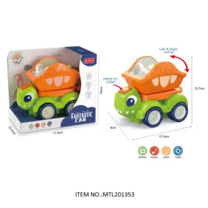 המתנה הטובה ביותר פלסטיק קריקטורה דינוזאור בנייה משאית אלקטרונית צעצוע רכב מכוניות מופעלות סוללה לילדים צעצועי משאית רכב