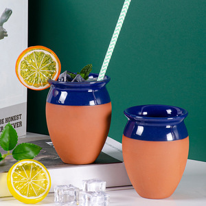 10oz azul con color marrón <span class=keywords><strong>artesanal</strong></span> hecho a mano Talavera Jarritos arcilla mexicana tazas de cerámica con logotipo personalizado - Product Image 4