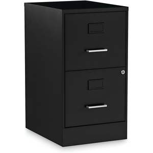 Alera Soho Armoire de classement verticale à 2 tiroirs, 14 po x 18 po x 24,1 po, noir, pour classement de dossiers et de documents - Product Image 4