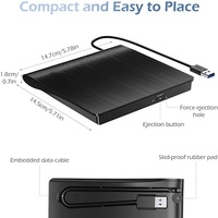Unidad óptica portátil USB 3,0 tipo-c, DVD/CD ROM, grabador de reproductor para portátil Windows 11/10, Mac MacBook Pro/Air, unidad de CD externa