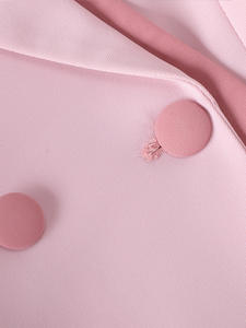 Elegante Completo da Donna <span class=keywords><strong>Rosa</strong></span> e Bianco per Ufficio, Giacca e <span class=keywords><strong>Pantaloni</strong></span> Formali a Tinta Unita, Set Due Pezzi alla Caviglia - Product Image 5