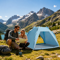 Tente de plage automatique haut de gamme, abri solaire imperméable, tente de camping extérieure portable, tente dôme pliable pour 4 personnes