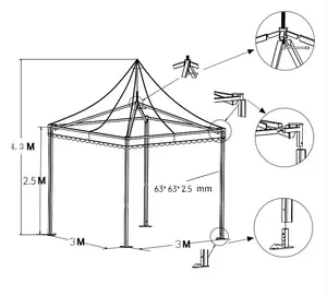 Наружная палатка-пагода, роскошная деловая Свадебная палатка, сафари, водонепроницаемые выставочные палатки