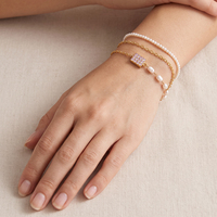 Bracelet pour femme en acier inoxydable avec chaîne câble, plaque rectangulaire en cristal pavé exquis et demi-perle d'eau douce, bijou de fête, cadeau