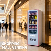 Distributeur automatique intelligent sur pied 24h/24, sans surveillance, pour snacks, boissons et articles de première nécessité, idéal pour centres commerciaux et bureaux