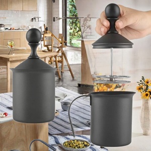Prensas Francesas de Diseño Clásico Barista Factory Direct, Ecológicas, de Acero Inoxidable 304, Espumador de Leche Manual con Bomba de Mano - Product Image 3