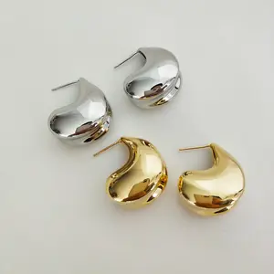 LS- B4388 anting-anting tetesan air mata populer anting-anting perhiasan solid emas Chunky pakaian pesta formal mewah wanita