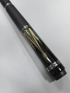 Jflowers JF20-26GBF Leather Wrap Carbon Fiber <b>Pool</b> Cue <b>Stick</b> Ebony Butt Abalone and Shell Inlay 12.5mm Low Deflection Billiard - Product Image 3