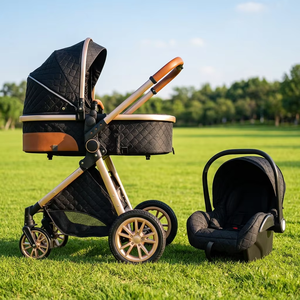 Passeggino di Lusso Rosa 3 in 1 per Bambini, Carrozzina Pieghevole con <span class=keywords><strong>Seggiolino</strong></span> <span class=keywords><strong>Auto</strong></span> - Product Image 2