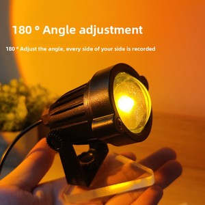Mini lampe de coucher de soleil moderne pour filles, veilleuse LED avec arc-en-ciel RVB, alimentation USB, corps en ABS pour chambre à coucher, projection - Product Image 2