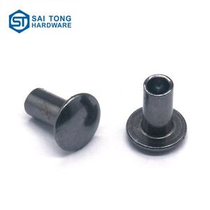 Rivets semi-tubulaires en acier au carbone, tête nickelée, 2 mm, 3 mm, 4 mm, norme ISO, marque Saitong, nouveau design pour la fixation de vêtements - Product Image 3