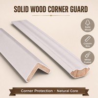 Protection d'angle intérieure et extérieure en bois massif, moulure de plinthe blanche enduite, taille personnalisée pour la protection des murs