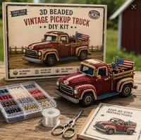 Kit de perlage 3D animaux DIY, ensemble de perlage artisanal fait main avec outils complets, décoration de bureau anti-stress, cadeau pour adolescents et adultes