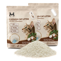 Litière pour chat à base de manioc écologique, zéro poussière, agglomération rapide, neutraliseur d'ammoniac, jetable aux toilettes, OEM ODM, vente en gros