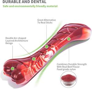 Jouets pour chiens à mâcher agressifs, jouets à mâcher indestructibles et durables pour chiens, jouet en os de chien en Nylon de qualité alimentaire Non toxique, réduit l'ennui - Product Image 5