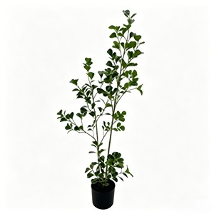 Artificial Ficus Bonsai Artificial Banyan <b>Tree</b> <b>Potted</b> Plant Heart-shaped leaves - Product Image 1