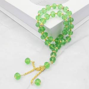 Tasbih étnico de cristal de color sólido pulido a mano, 10 mm, 33 cuentas, unisex, minimalista, joyería religiosa musulmana de moda. - Product Image 1