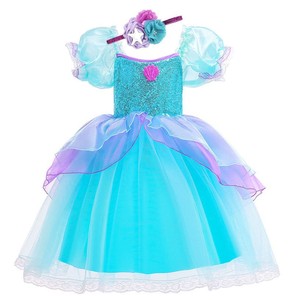 Abiti da <span class=keywords><strong>Sirena</strong></span> per Bambine, Vestiti con Maniche a Sbuffo, Costumi per Cosplay, Abito da <span class=keywords><strong>Principessa</strong></span> <span class=keywords><strong>Sirena</strong></span> per Bambini - Product Image 1