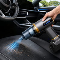 Aspirateur de voiture portable à piles en ABS 18000Pa 3-en-1 avec fonctions d'aspiration, de soufflage et de pompe à vide pour le nettoyage des fentes de vitres de voiture, à la maison et en extérieur