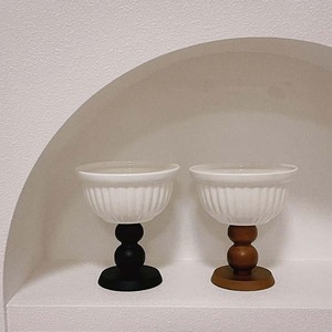 French Retro High-End Ceramic Bowl Set Tall <b>Vintage</b> Design Style for Dessert or Jewelry Storage for Parties - Product Image 1