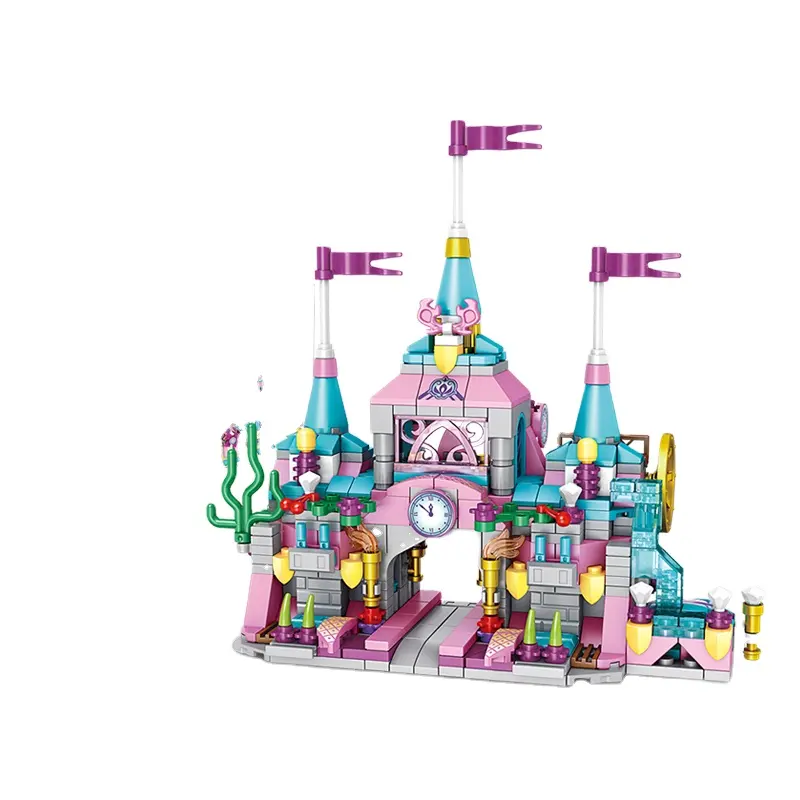 Panlos princess castles educational stem christmas gift toys for kids construction building block toys