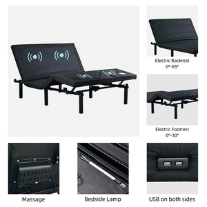 Cama Inteligente Ajustable con Seguimiento del Sueño, Gravedad Cero, Control por Voz y Aplicación, Motor Alemán para Dormitorio u Hotel, Modelo SN01 Ajustable - Product Image 4