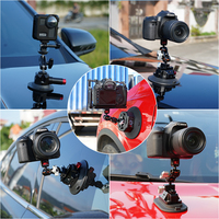Support de caméra en alliage d'aluminium d'origine avec ventouse ovale et trous de vis 1/4'' 3/8'' M6 pour montage sur moniteur de voiture Insta360