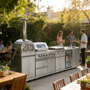 Set <span class=keywords><strong>Completo</strong></span> di Mobili da Cucina Modulari per <span class=keywords><strong>Barbecue</strong></span> Portatile Regolabile in Acciaio Inox di Alta Qualità con Accensione Elettronica a Impulsi - Product Image 1