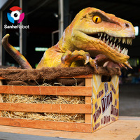 Marionnette de dinosaure bébé animatronique grandeur nature pour parc à dinosaures pour parc jurassique
