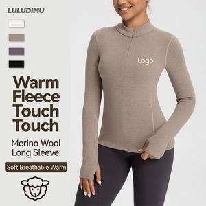 เสื้อโยคะผู้หญิงเนื้อผ้านุ่มเบาสบาย ระบายอากาศได้ดี ยืดได้สี่ทิศทาง กระชับสัดส่วน อุ่นสบาย แขนยาว ซิปครึ่งตัว เหมาะสำหรับออกกำลังกาย - Product Image 1