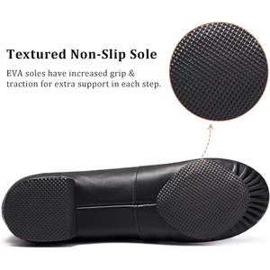 Chaussures de jazz en cuir unisexes Dynadans, plates et faciles à enfiler, avec élastique, pour femmes et hommes - Product Image 6