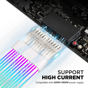 <span class=keywords><strong>PC</strong></span> RGB Cable ARGB Extensión Cable con funda Fuente de alimentación personalizada Cable RGB trenzado para caja de juegos de computadora - Product Image 2