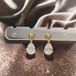 Ramdut impex Lab Grown Diamant เพชร Drop ต่างหู10K แข็งทอง IGI ได้รับการรับรองสี D unisex - Product Image 2