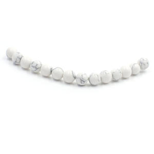 Filo di Perle Sfuse all'Ingrosso in <span class=keywords><strong>Pietra</strong></span> Naturale <span class=keywords><strong>Howlite</strong></span> Bianca per Creazione di Gioielli MS002 - Product Image 1