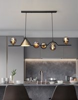 Lampes suspendues créatives de luxe minimalistes à une seule ligne en verre pour restaurant, bar, design noir pour salle à manger, bar