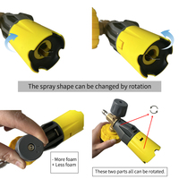 Vente chaude 1/4 pouces connecteur rapide couleur jaune pistolet à lance en mousse Transparent haute pression lavage de voiture neige canon à mousse