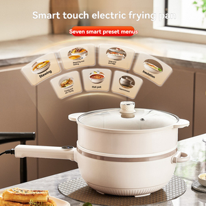 Olla Eléctrica de Gran Capacidad de 5L, Versión Mecánica, Olla Eléctrica de Doble Capa Integrada con Vaporera, Revestimiento de Cerámica Esmaltada, Wok Eléctrico - Product Image 2